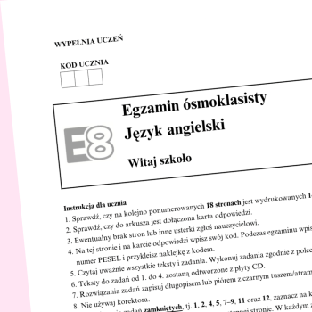 Egzamin ósmoklaisty - Witaj szkoło