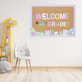 Welcome - pastelowa gazetka na rozpoczęcie roku