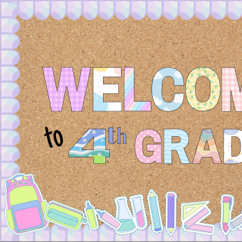 Welcome - pastelowa gazetka na rozpoczęcie roku